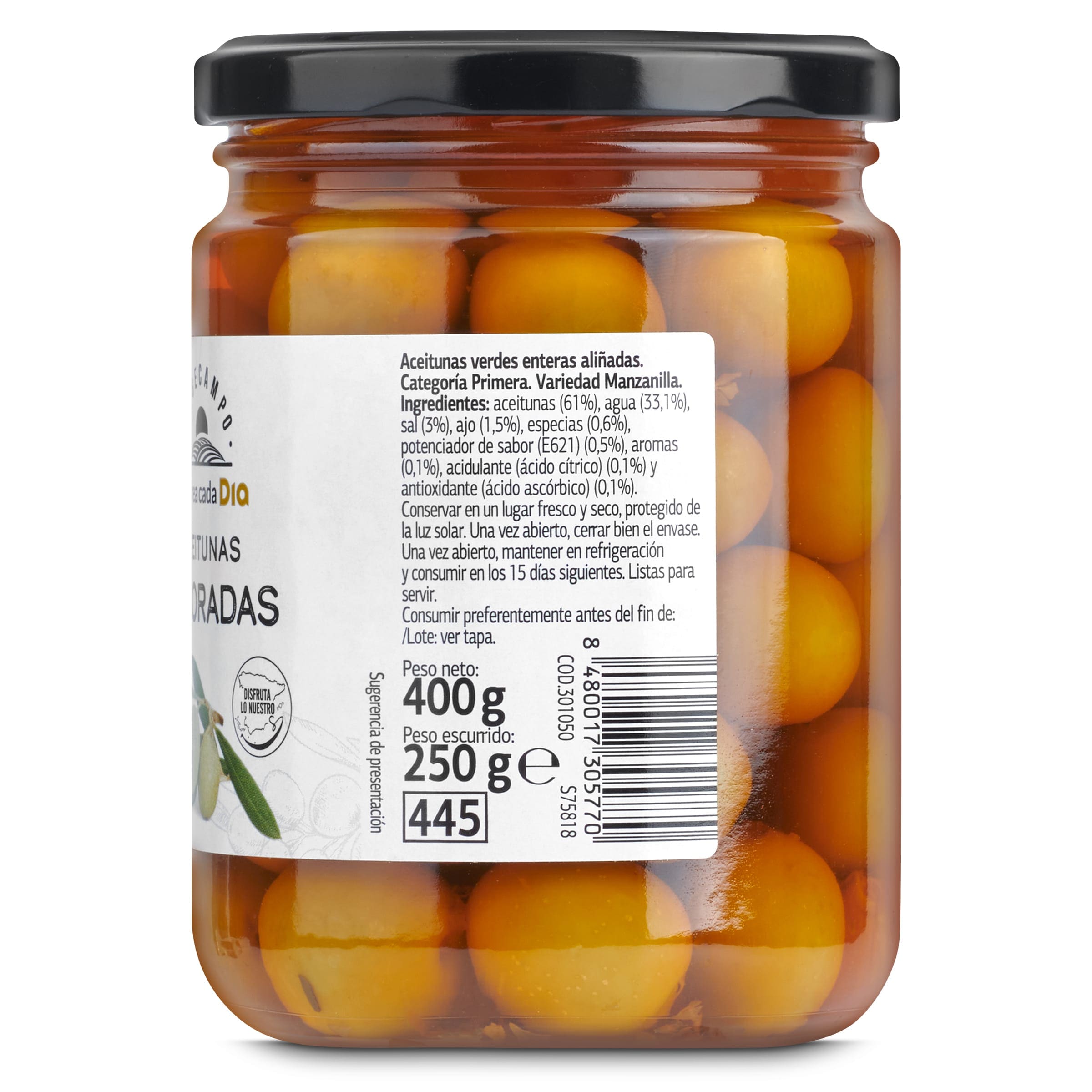 Aceitunas coloradas Dia Vegecampo 250 g