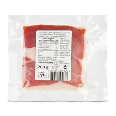 TACO de jamón curado Nuestra Alacena de Dia 200 g-1 TACO de jamón curado Nuestra Alacena de Dia 200 g-1