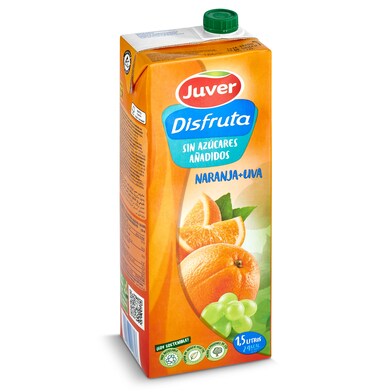 Bebida de zumo light de naranja y uva Juver brik 1.5 l-0 Bebida de zumo light de naranja y uva Juver brik 1.5 l-0