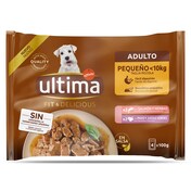 Alimento para perros mini adultos mix salmón/pavo Ultima bolsa 4 x 100 g