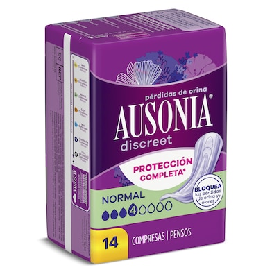 Compresas incontinencia normal Ausonia Discreet bolsa 14 unidades-0