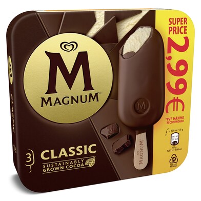 Helado bombón cásico 3 unidades Magnum caja 237 g-0 Helado bombón cásico 3 unidades Magnum caja 237 g-0
