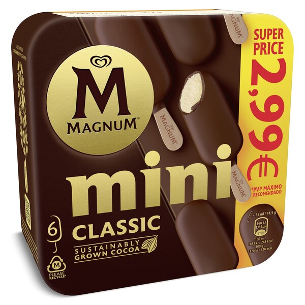Helado Mini Bombón Classic 6 Uds. Magnum Caja 249 Gr.
