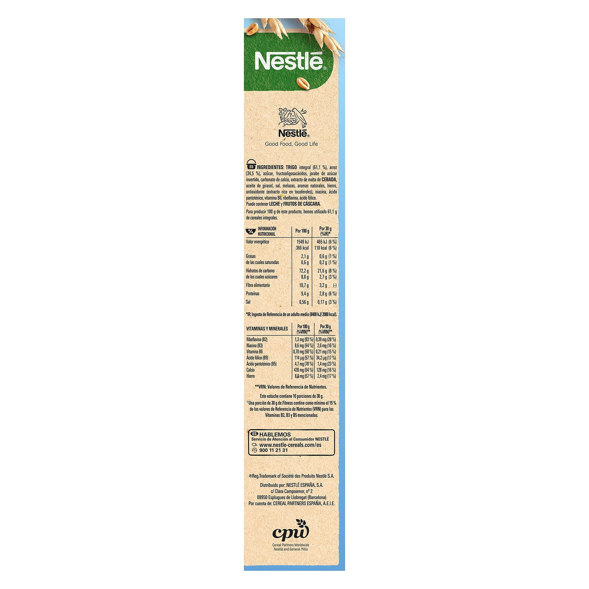 Copos de trigo integral, avena integral y arroz tostados Nestlé 300 g