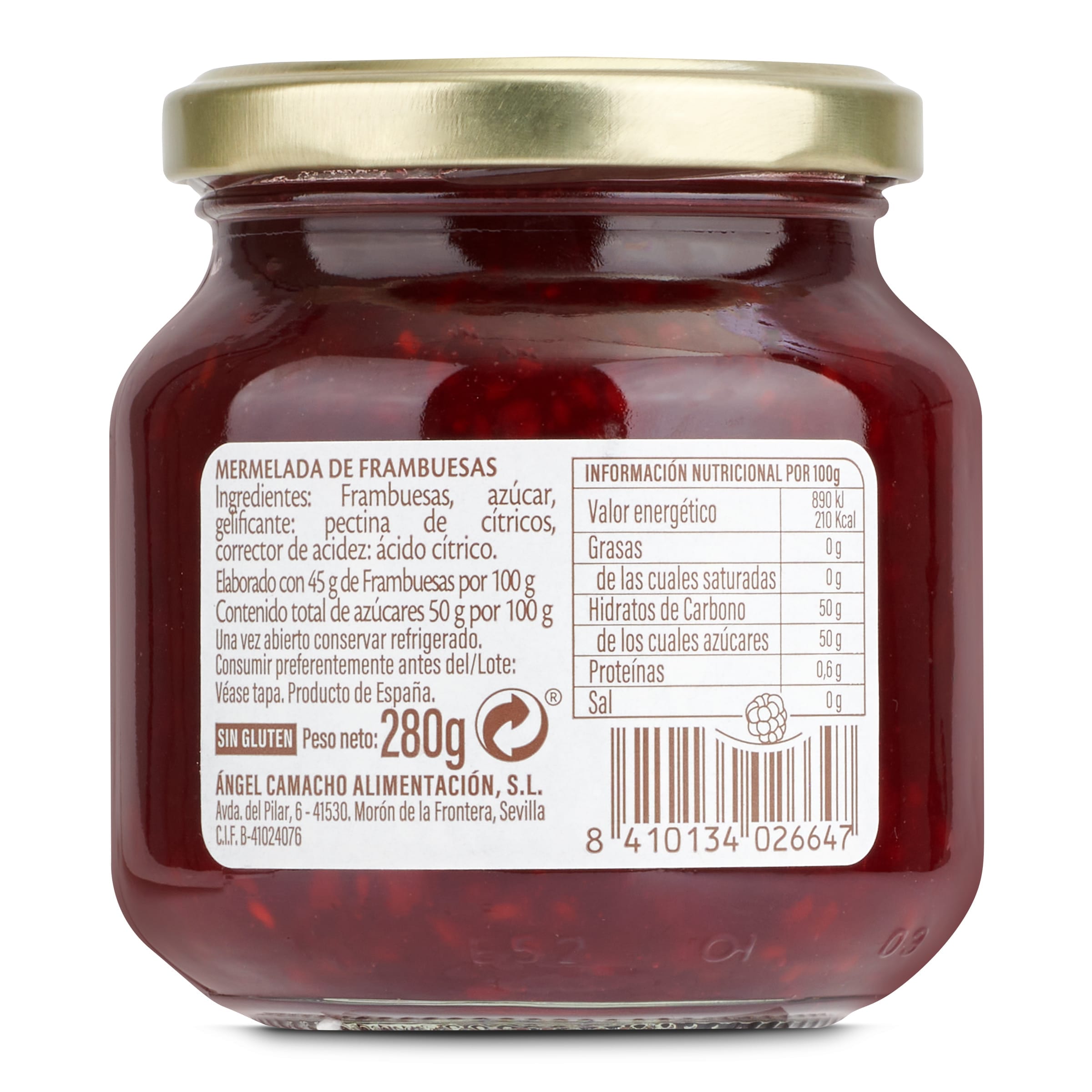 Mermelada de frambuesa La vieja fábrica 280 g