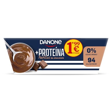 Natillas de chocolate alta en proteínas Danone pack 4 x 120 g-1 Natillas de chocolate alta en proteínas Danone pack 4 x 120 g-1