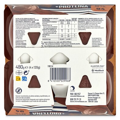Natillas de chocolate alta en proteínas Danone pack 4 x 120 g-1 Natillas de chocolate alta en proteínas Danone pack 4 x 120 g-1