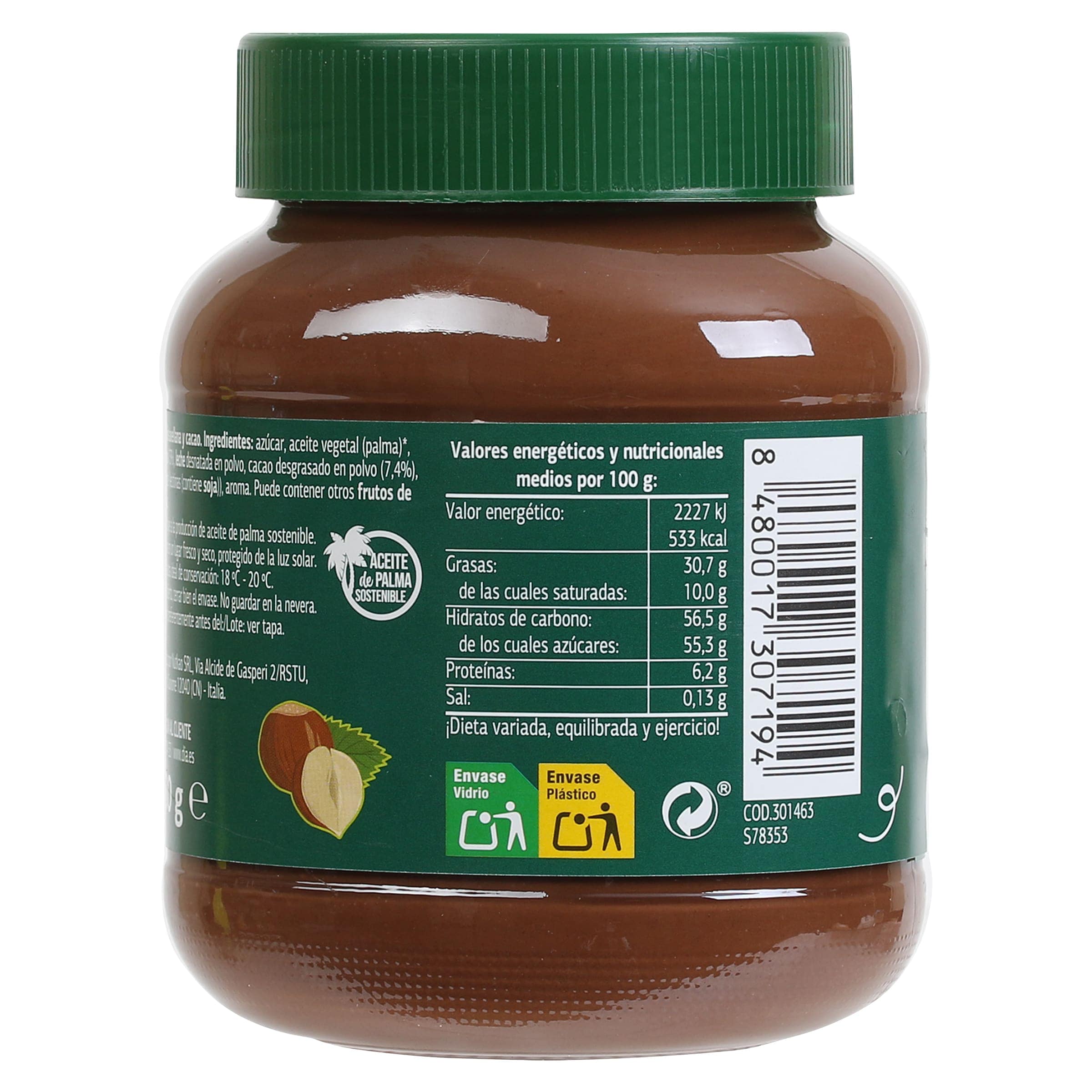 Crema de avellanas y cacao Dia Temptation 380 g