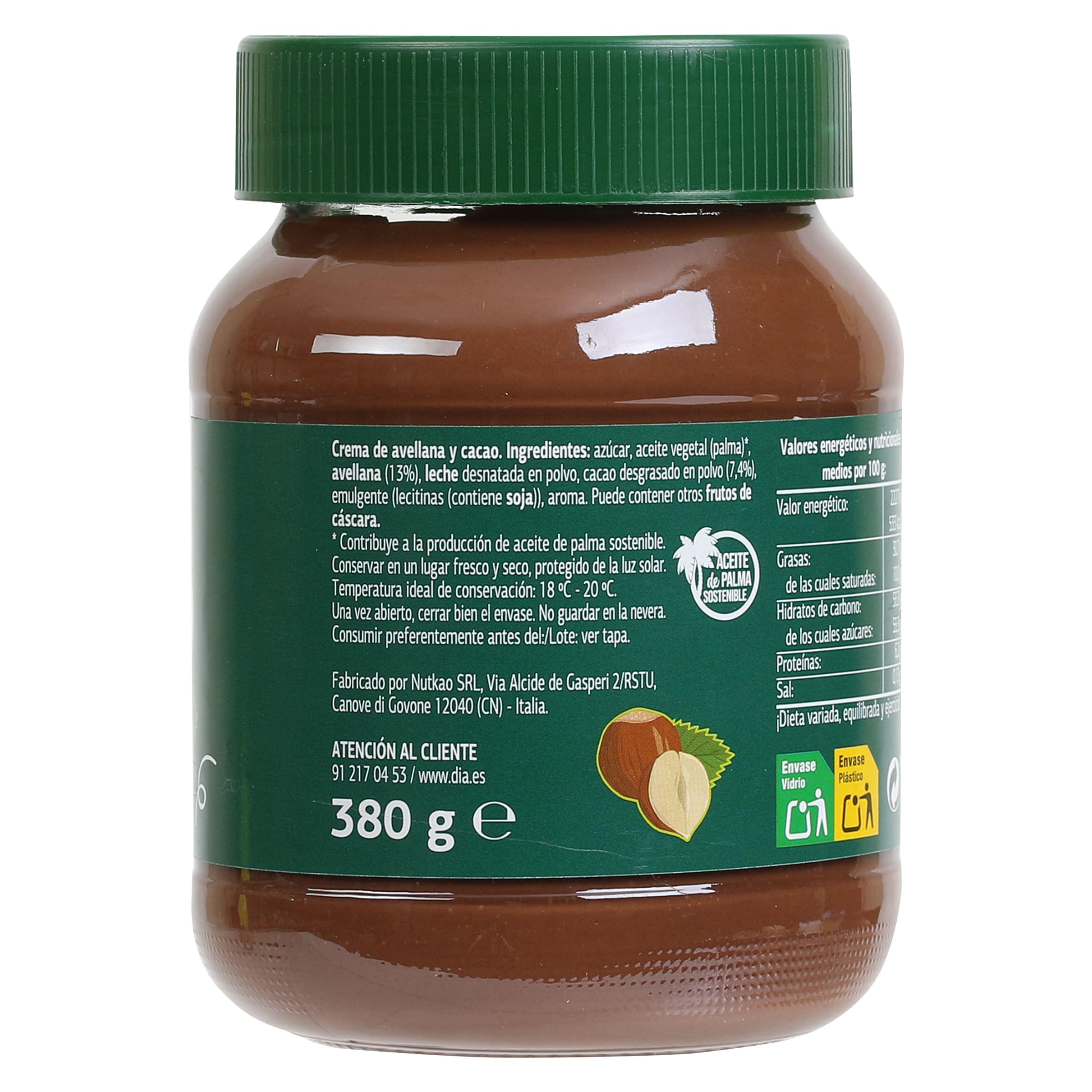 Crema de avellanas y cacao Dia Temptation 380 g