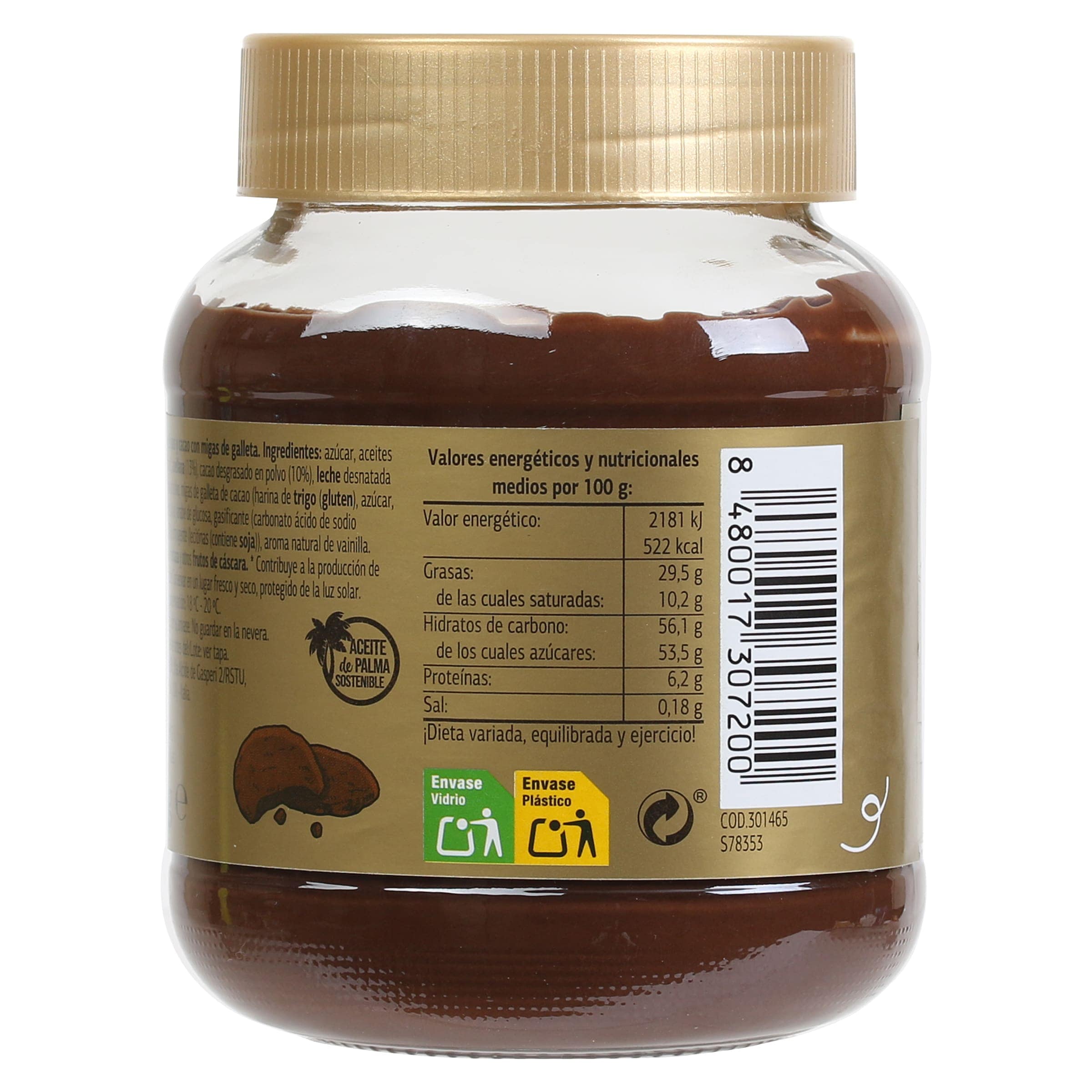 Crema de avellanas y cacao con galleta Dia Temptation 350 g