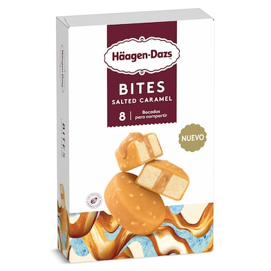 Helado bombón de caramelo salado 8 unidades Haagen Dazs Bites caja 96 g-0