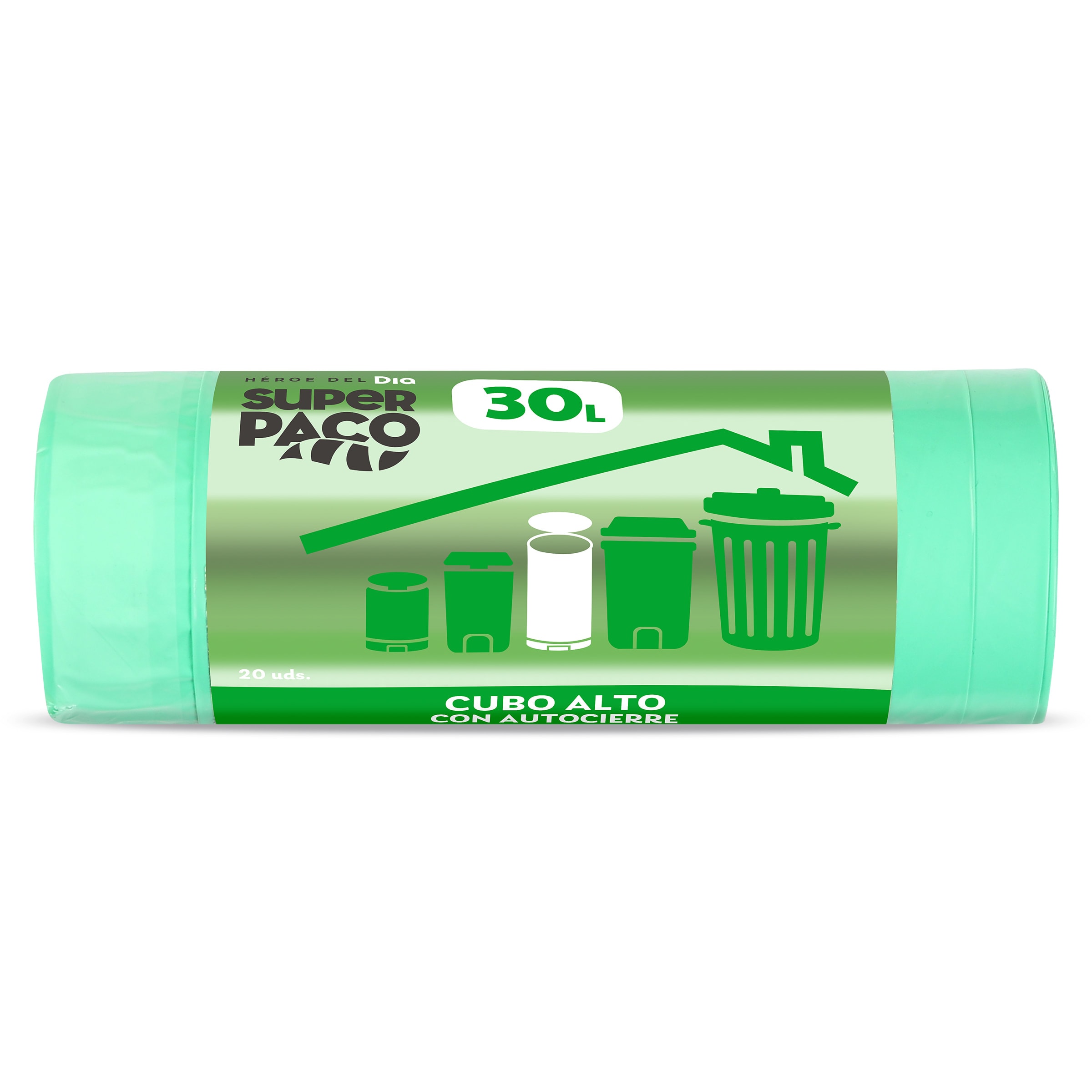 Bolsa de basura 30 L cubo alto con autocierre Dia Super Paco 20 unidades