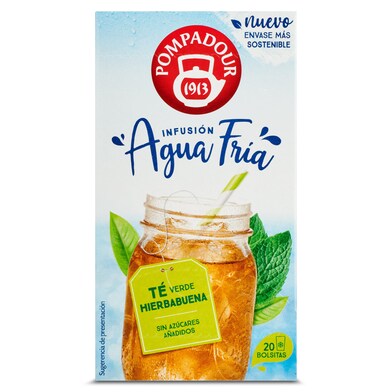 Té verde con hierbabuena agua fría Pompadour caja 20 unidades-1 Té verde con hierbabuena agua fría Pompadour caja 20 unidades-1