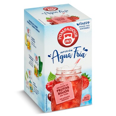 Infusión de frutos rojos agua fría Pompadour caja 20 unidades-0