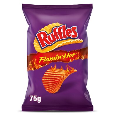 Patatas fritas onduladas flamin hot Ruffles bolsa 75 g-0