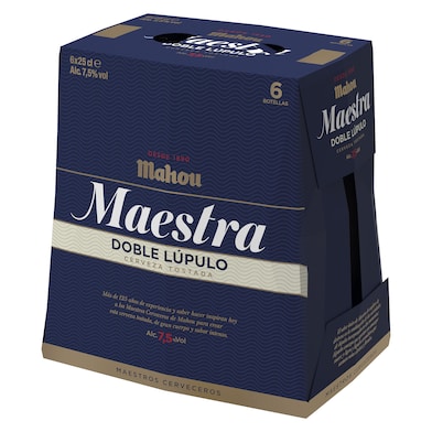 Cerveza tostada doble lúpulo Mahou Maestra pack 6 x 25 cl-0
