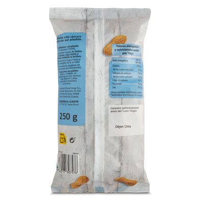 Cacahuetes con cáscara tostados sin sal añadida Naturmundo de Dia bolsa 250 g-1 Cacahuetes con cáscara tostados sin sal añadida Naturmundo de Dia bolsa 250 g-1
