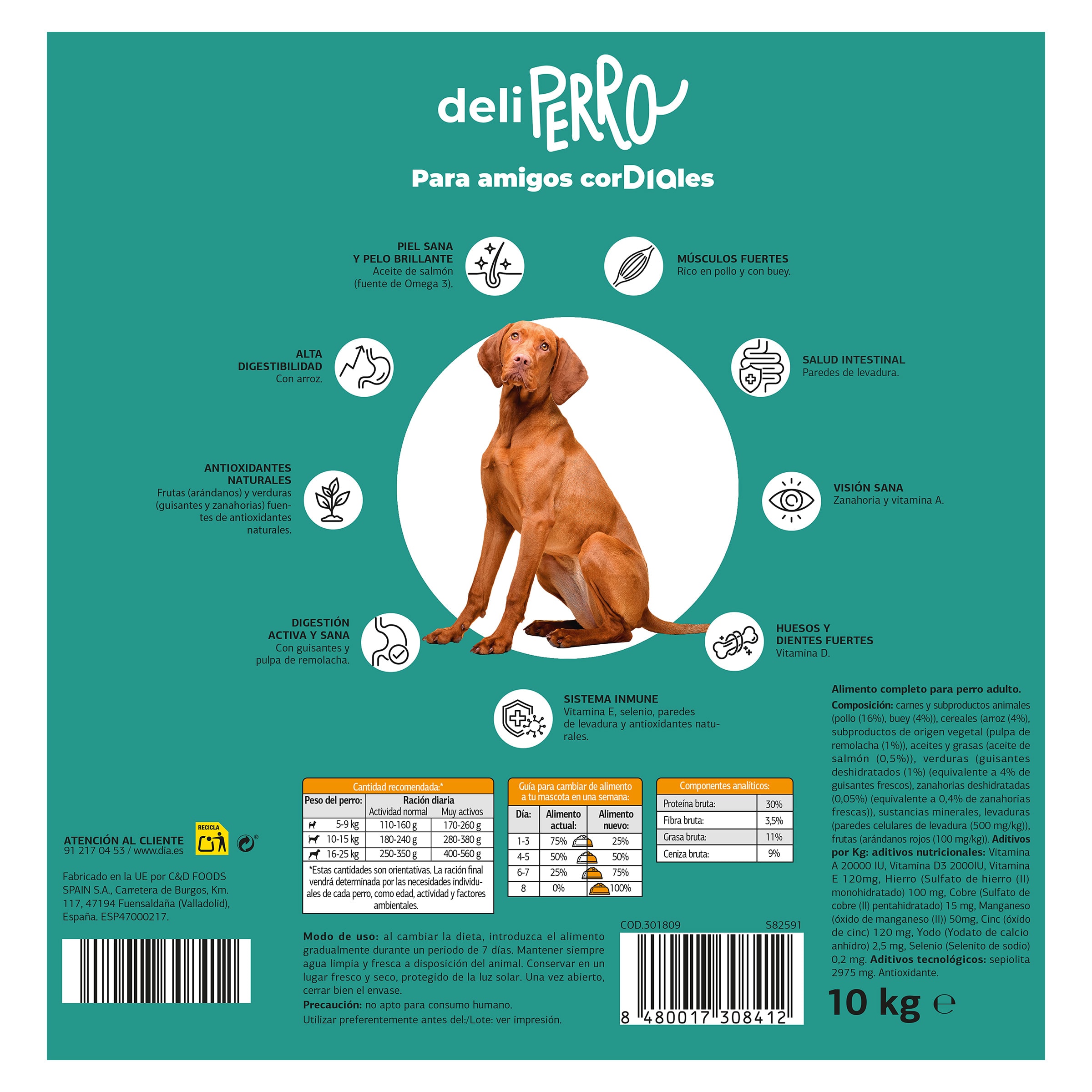 Alimento para perros con pollo y buey Dia Deliperro 10 Kg
