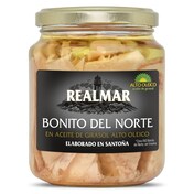 Bonito del Norte en aceite de girasol alto oleico Realmar frasco 228 g