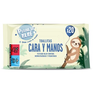 toallitas para cara y manos 20 unidades