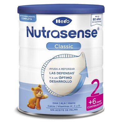 Leche infantil 2 classic Hero Baby Nutrasense bote 800 g-0