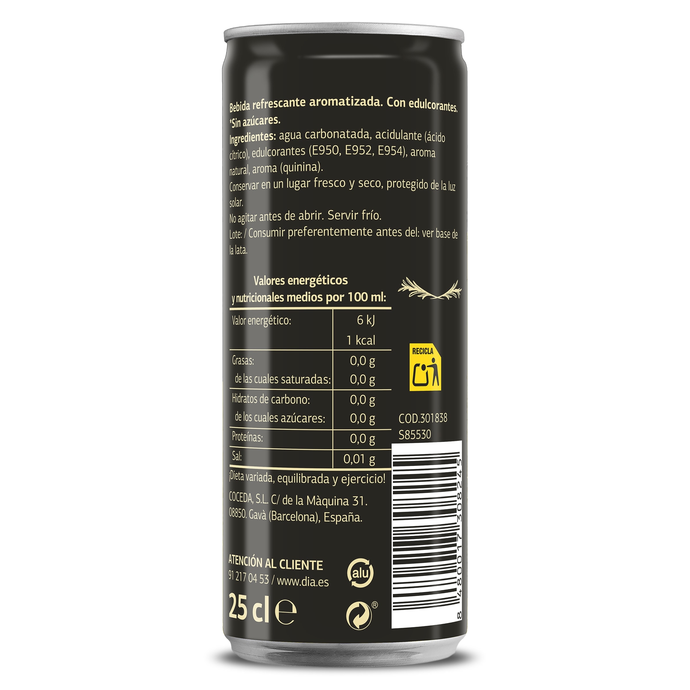 Tónica zero Dia Toni Tónico 250 ml