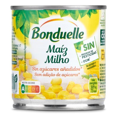 Maíz dulce sin azúcar añadido Bonduelle lata 150 g-0