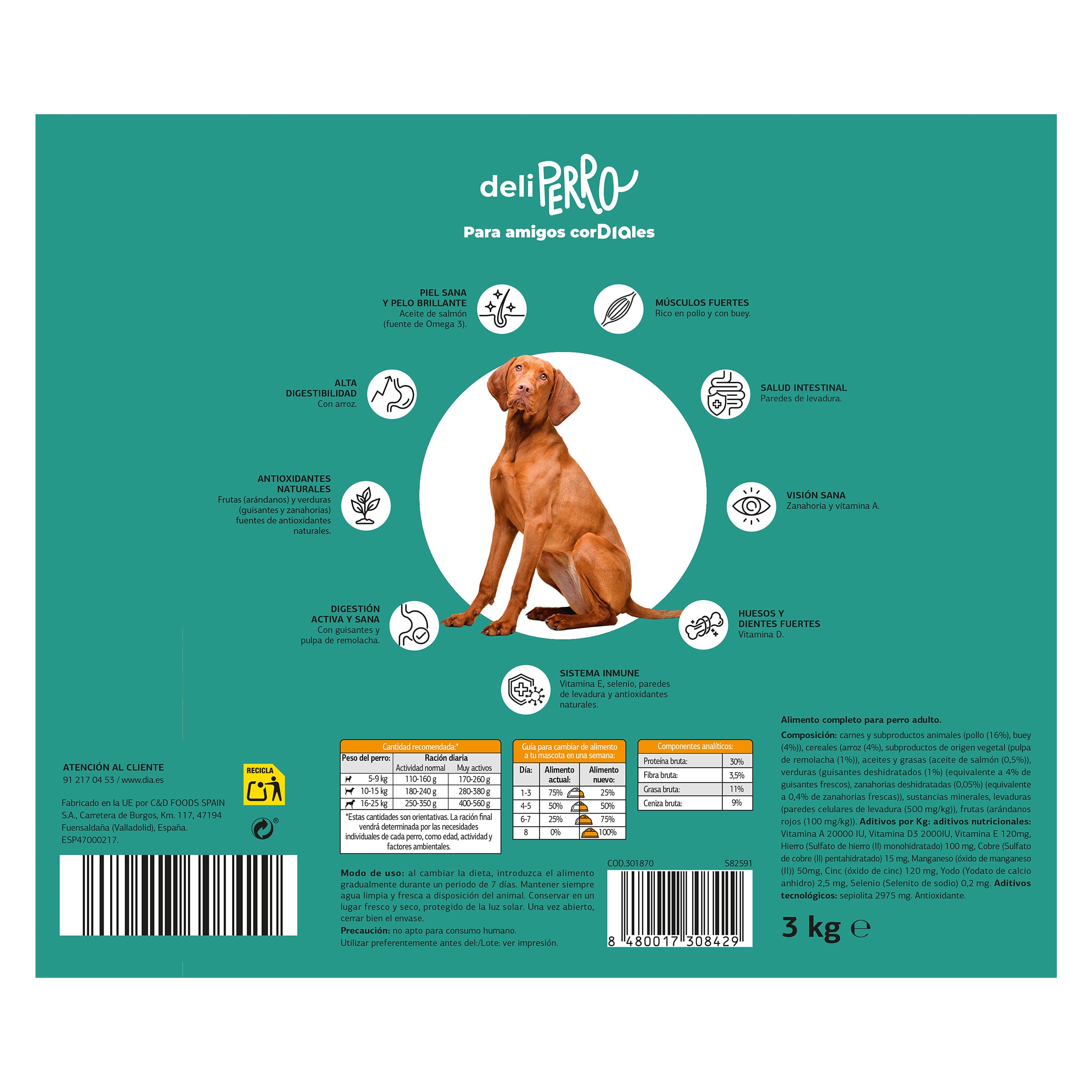 Alimento para perros con pollo y buey Dia Deliperro 3 Kg
