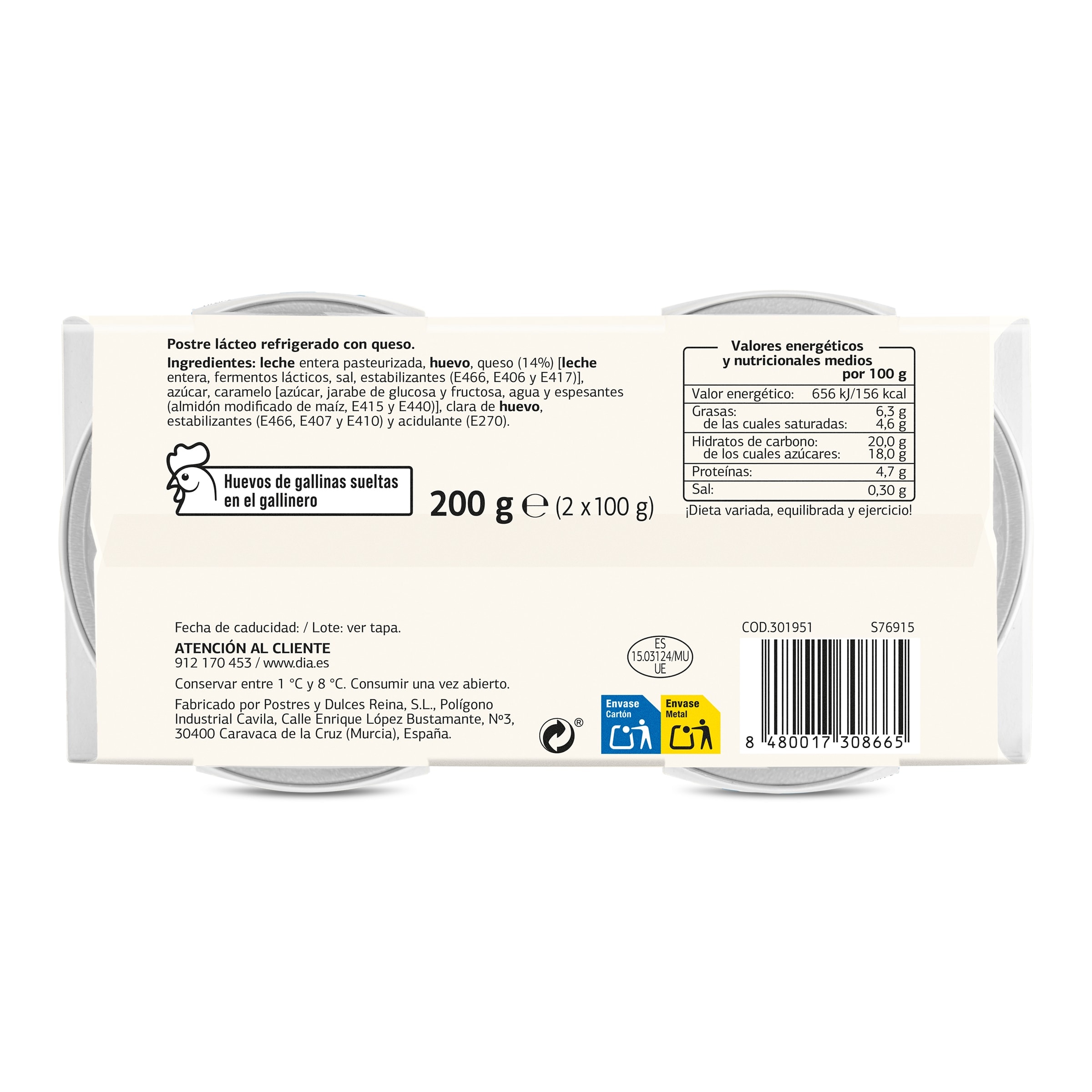 Flan de queso Dia Caprichoso 2 x 100 g