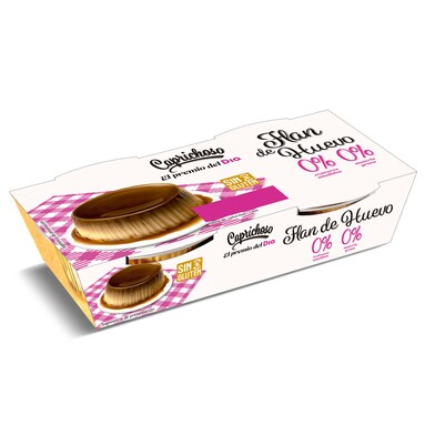 Flan de huevo doble 0% Caprichoso Dia pack 2 x 100 g-0 Flan de huevo doble 0% Caprichoso Dia pack 2 x 100 g-0
