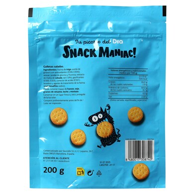 Galletas saladas Snack Maniac de Dia bolsa 200 g-1