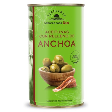 Aceitunas rellenas de anchoa Dia lata 150 g-0