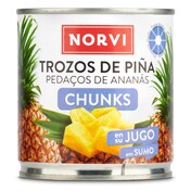 Piña en su jugo en trozos Norvi lata 270 g