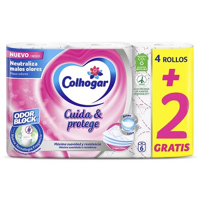 Papel higiénico cuida y protege 3 capas Colhogar bolsa 6 unidades-0 Papel higiénico cuida y protege 3 capas Colhogar bolsa 6 unidades-0