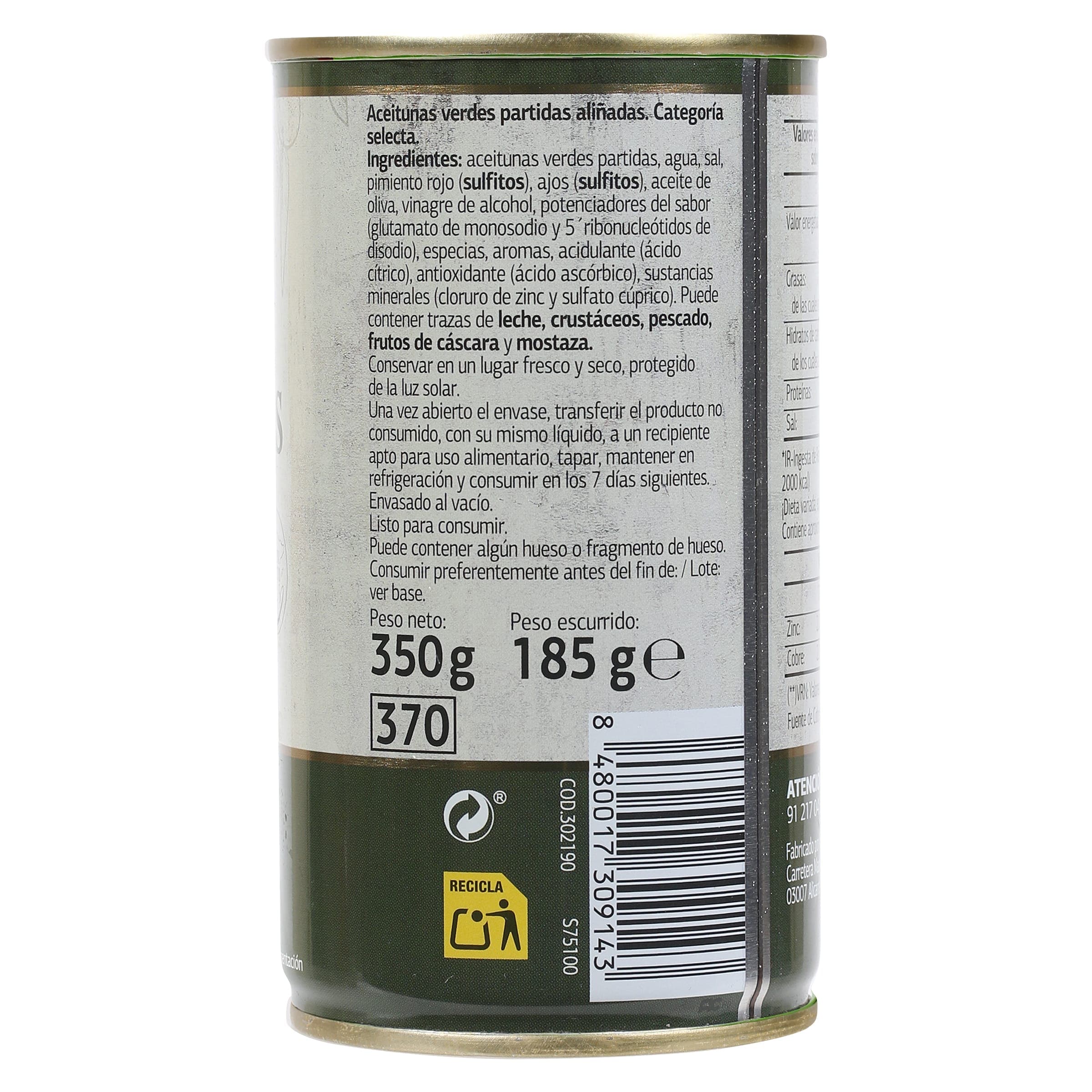 Aceitunas verderonas chupadedos Dia Vegecampo 185 g