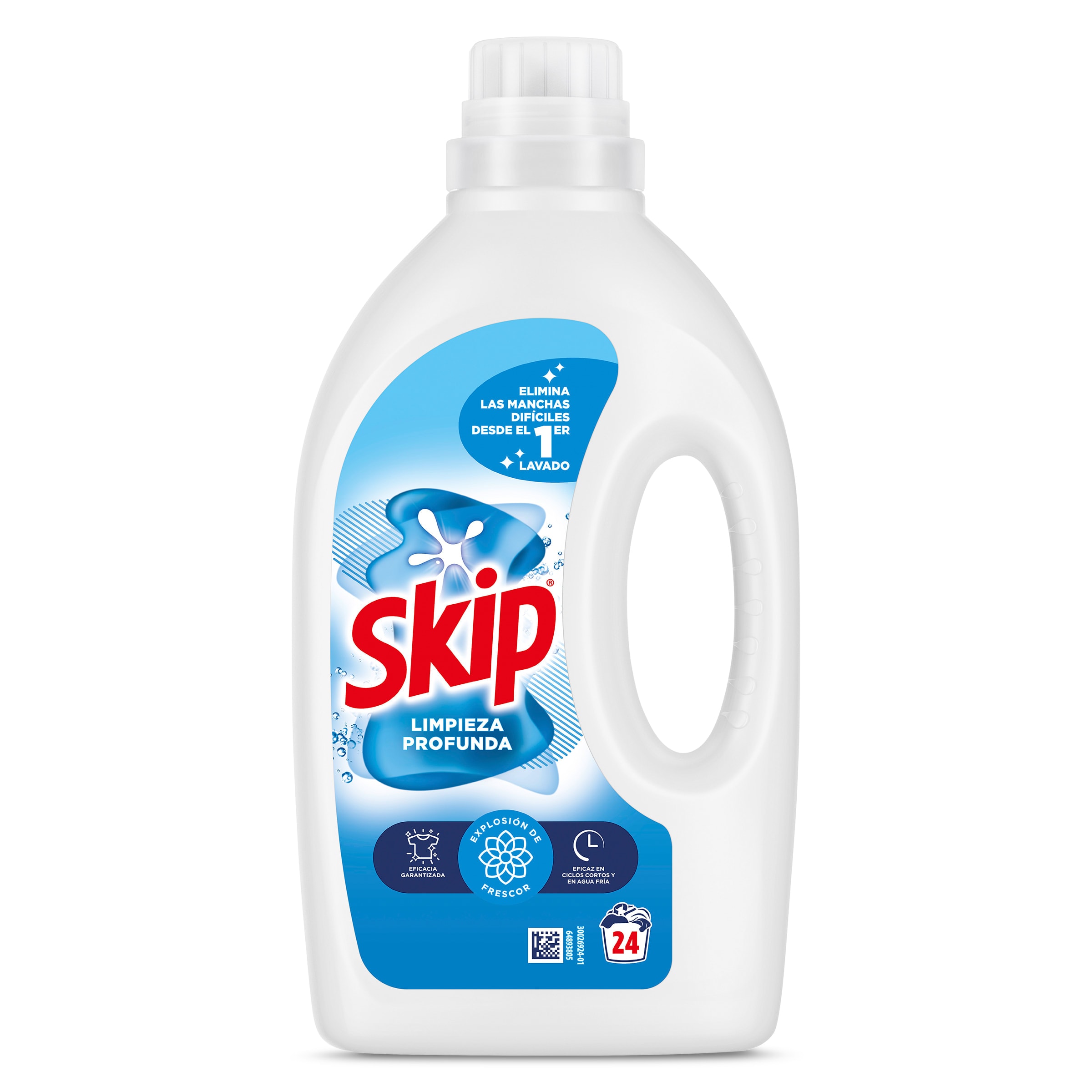 Detergente máquina líquido Limpieza profunda Skip botella 24 lavados