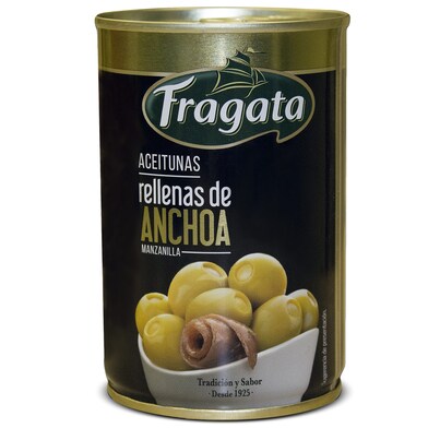 Aceitunas manzanilla rellena de anchoa Fragata lata 130 g-0 Aceitunas manzanilla rellena de anchoa Fragata lata 130 g-0