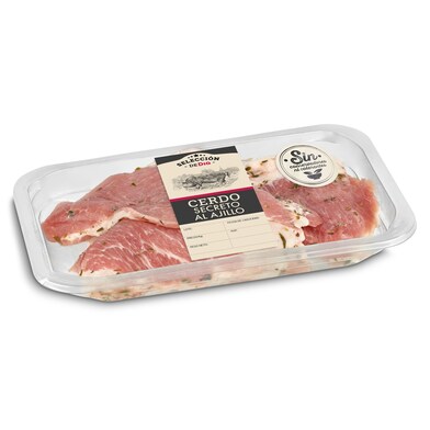 Secreto de cerdo al ajillo Selección de Dia bandeja 300 g aprox. -0 Secreto de cerdo al ajillo Selección de Dia bandeja 300 g aprox. -0
