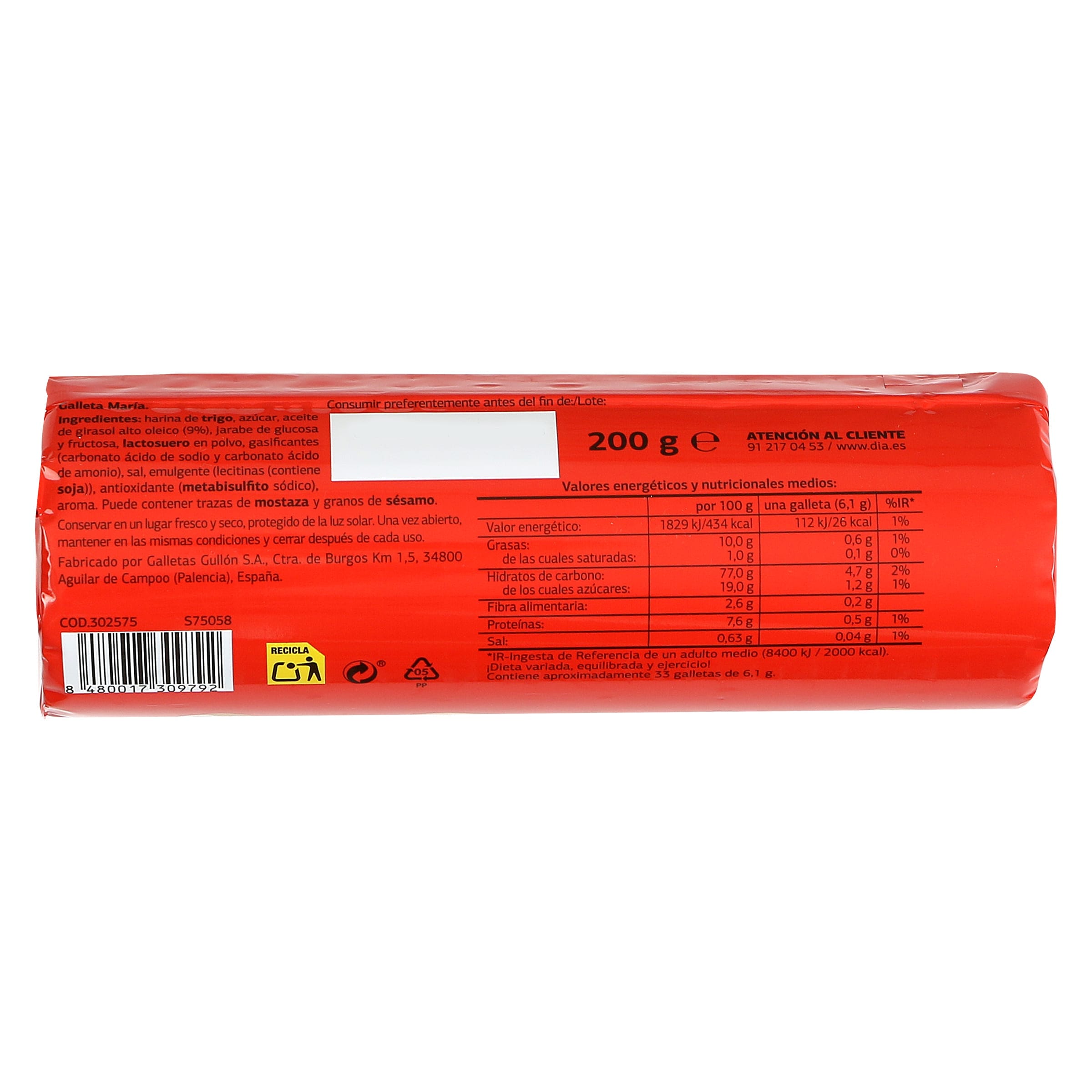 Galletas maría Galleteca de Dia paquete 200 g