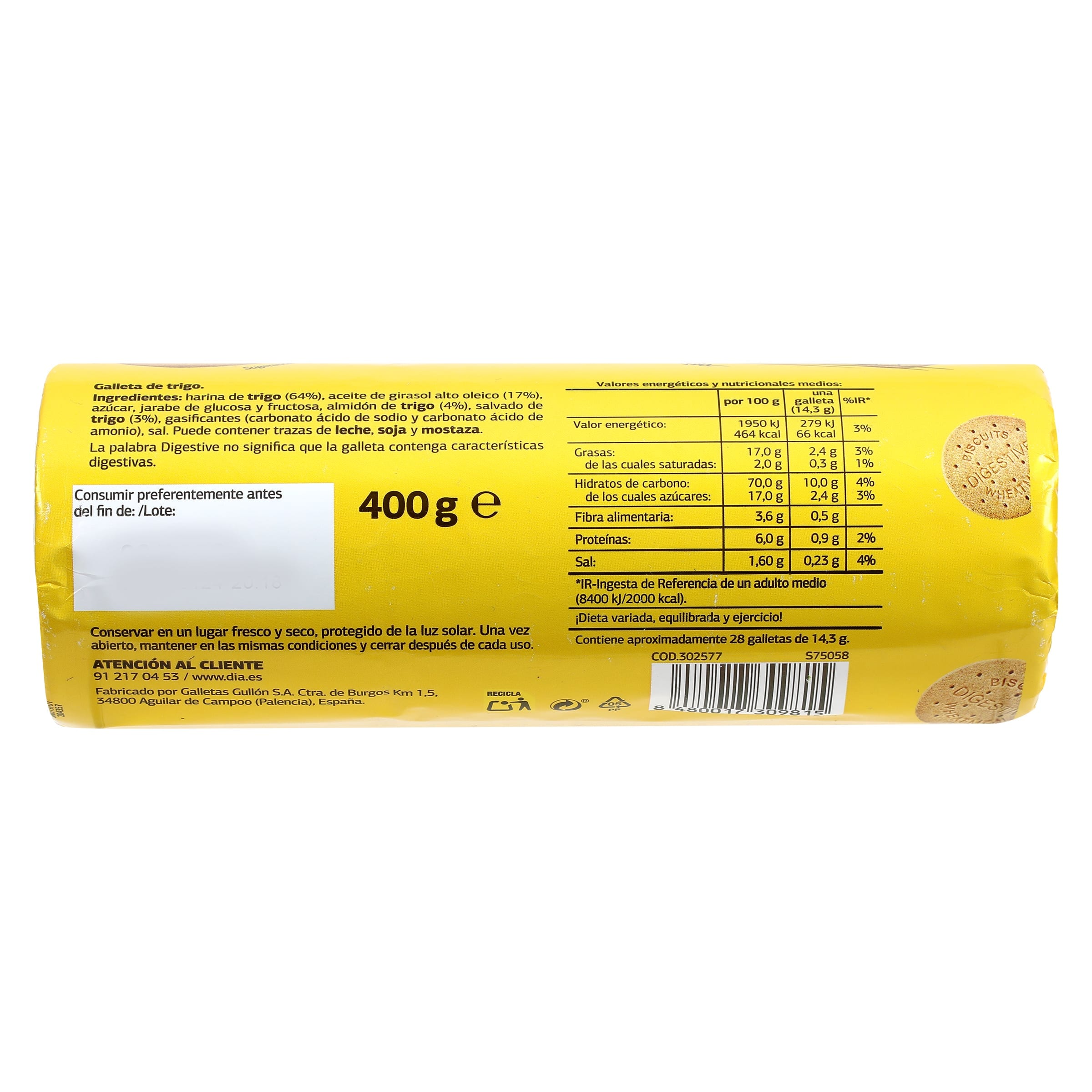 Galletas digestive Galleteca de Dia 400 g