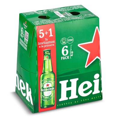 Cerveza Heineken pack 5+1 x 25 cl-0 Cerveza Heineken pack 5+1 x 25 cl-0