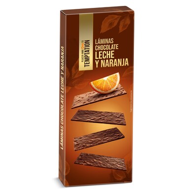 Láminas de chocolate con leche y naranja Temptation de Dia caja 100 g-0 Láminas de chocolate con leche y naranja Temptation de Dia caja 100 g-0