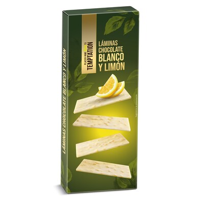 Láminas de chocolate blanco y trocitos de limón Temptation de Dia caja 100 g-0
