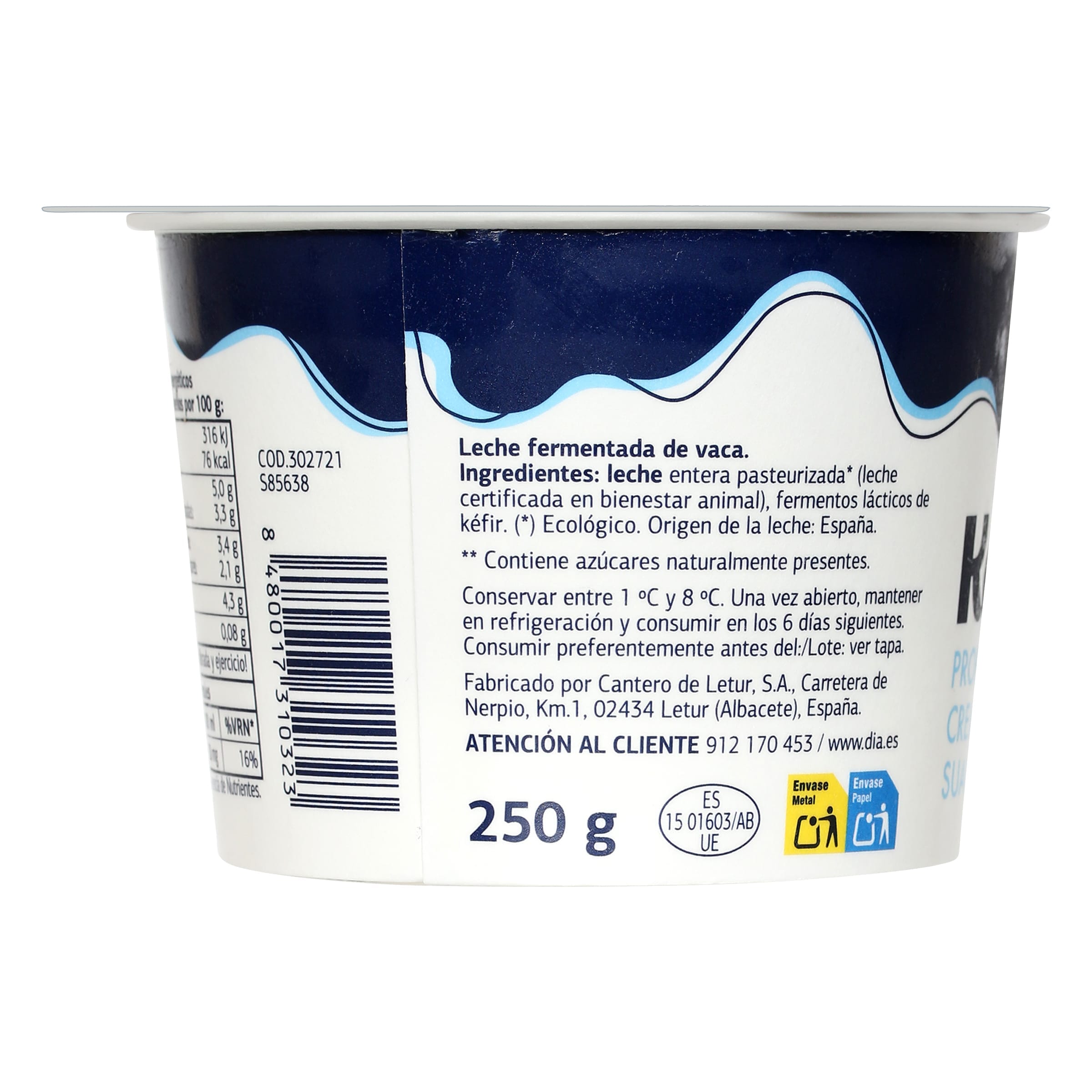 Kéfir cremoso suave Dia Láctea 250 g