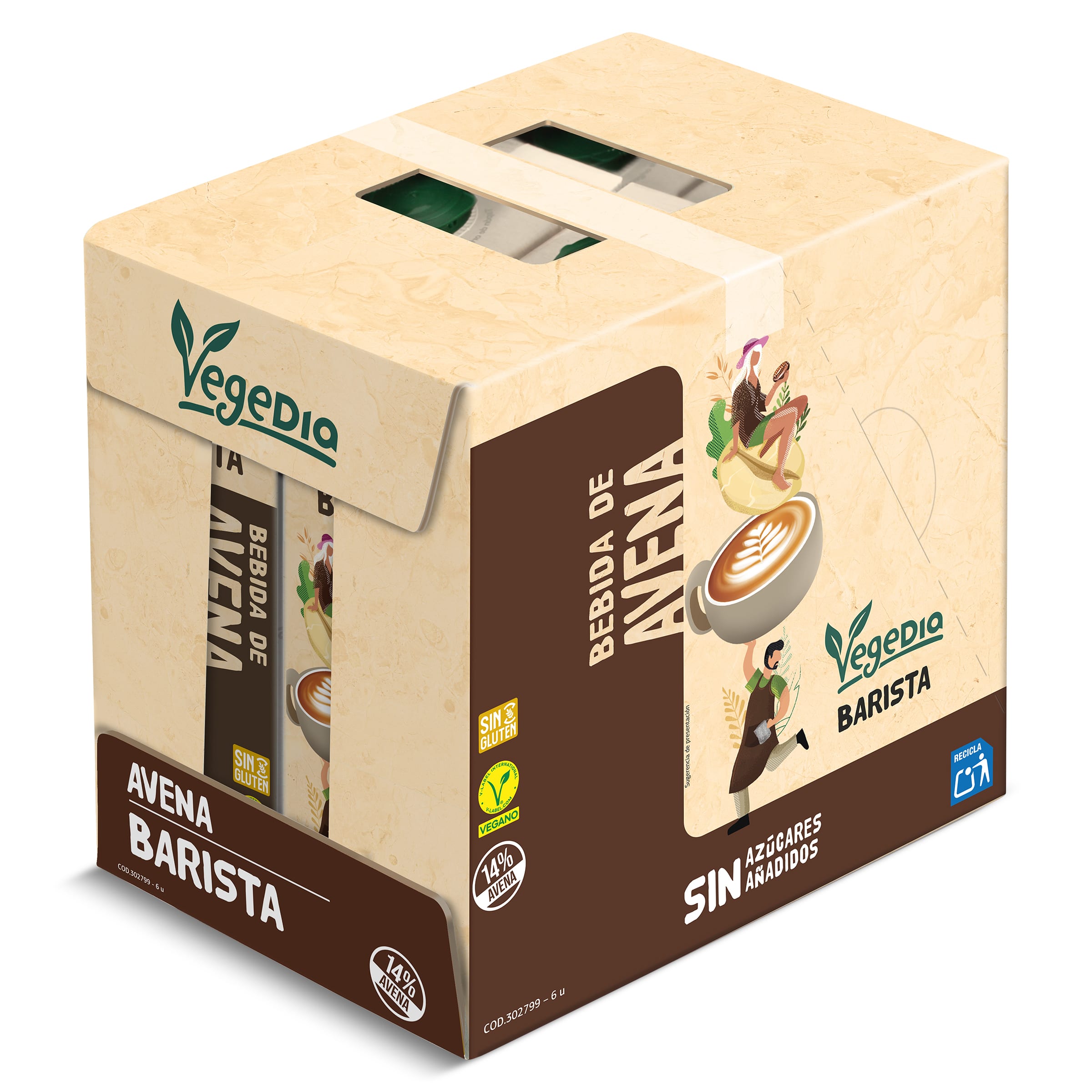Bebida de avena barista Dia Vegedia pack 6 x 1 L