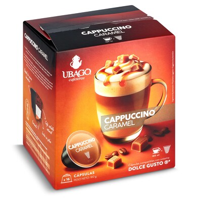 Café en cápsulas capuccino con aroma a caramelo Ubago caja 16 unidades-0 Café en cápsulas capuccino con aroma a caramelo Ubago caja 16 unidades-0