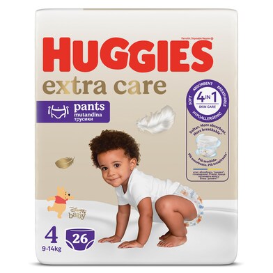 Pañales pants 9-14 kgs talla 4 Huggies Extra Care bolsa 26 unidades-1 Pañales pants 9-14 kgs talla 4 Huggies Extra Care bolsa 26 unidades-1