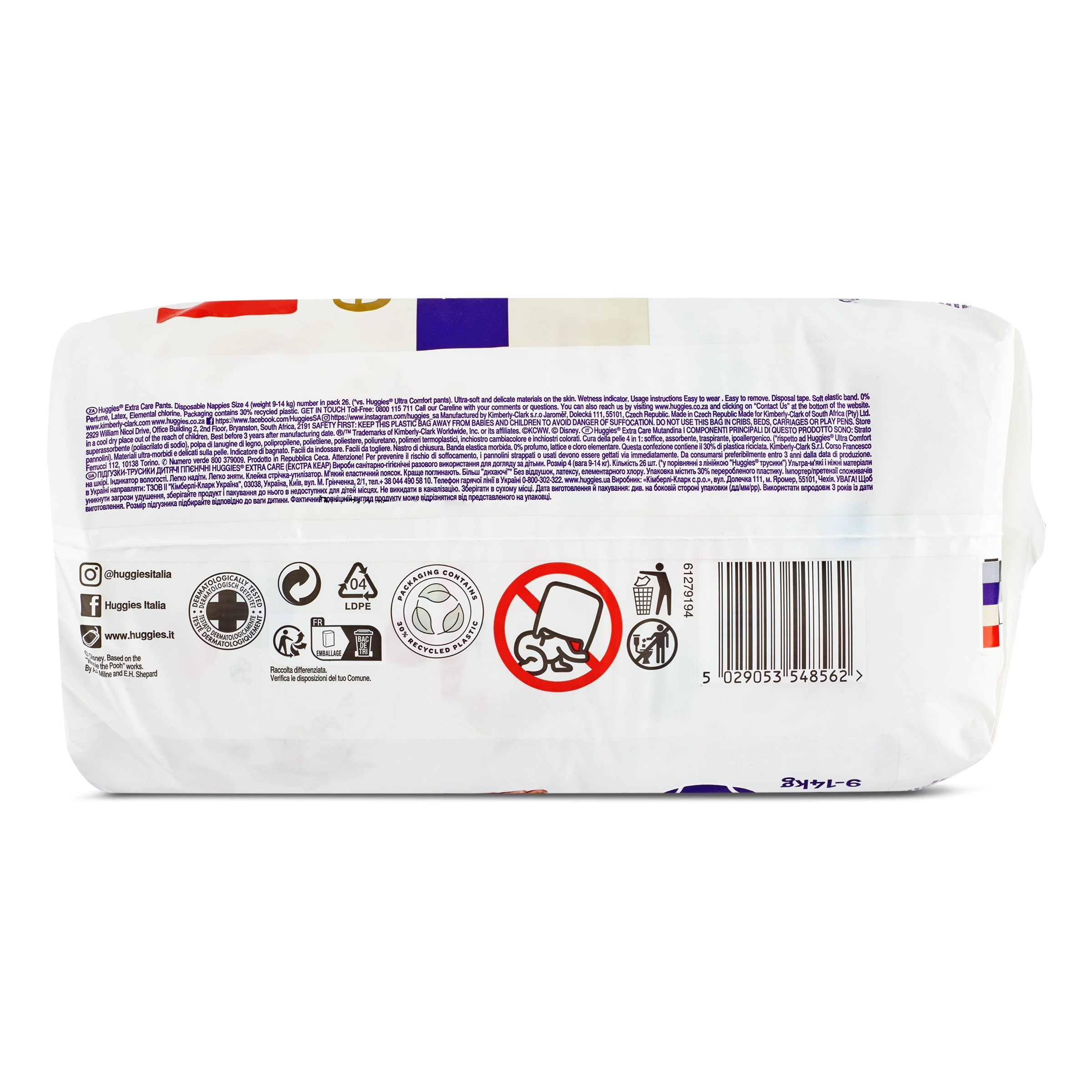 Pañales pants 9-14 kg talla 4 Huggies Extra Care 26 unidades