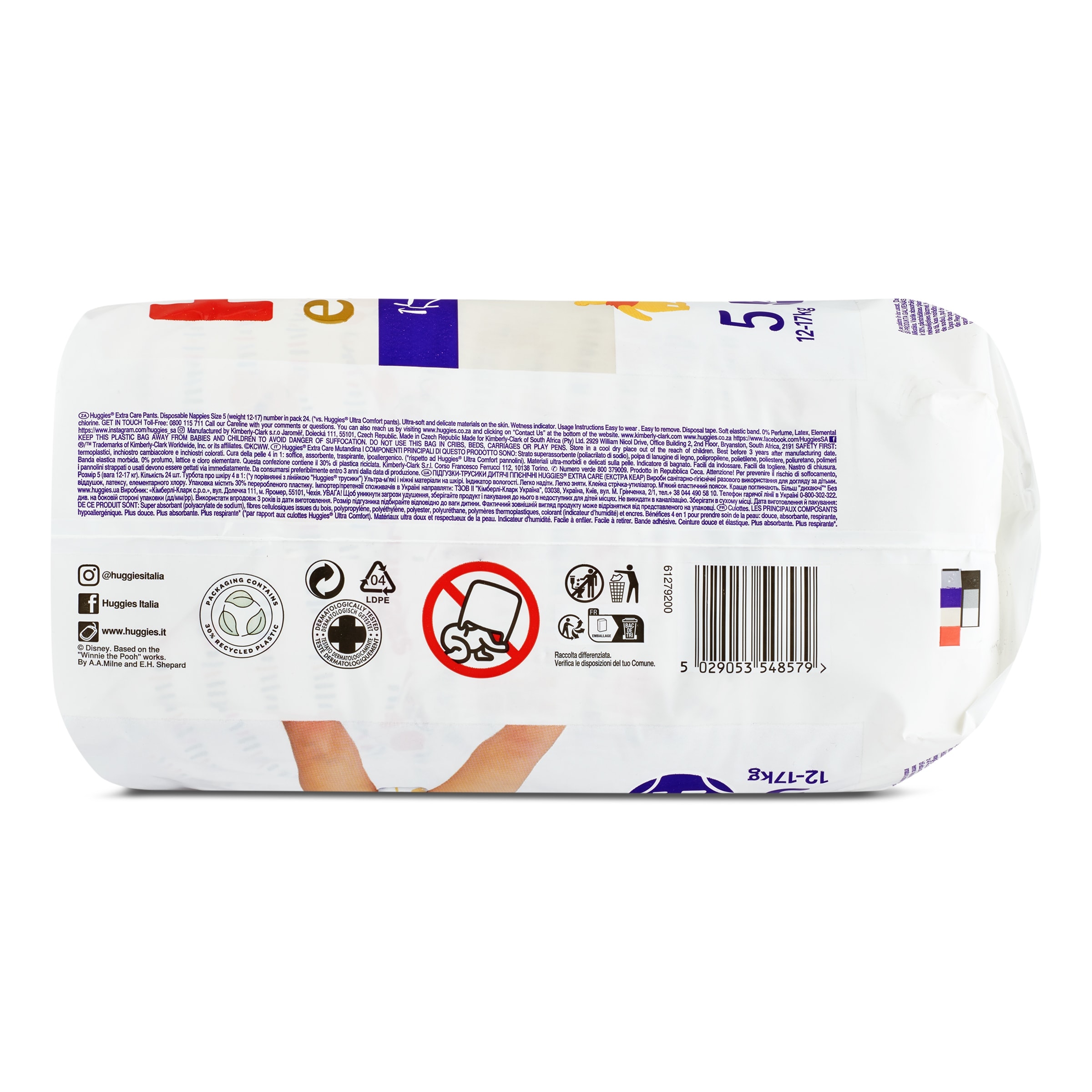Pañales pants 12-17 kg talla 5 Huggies Extra Care 24 unidades