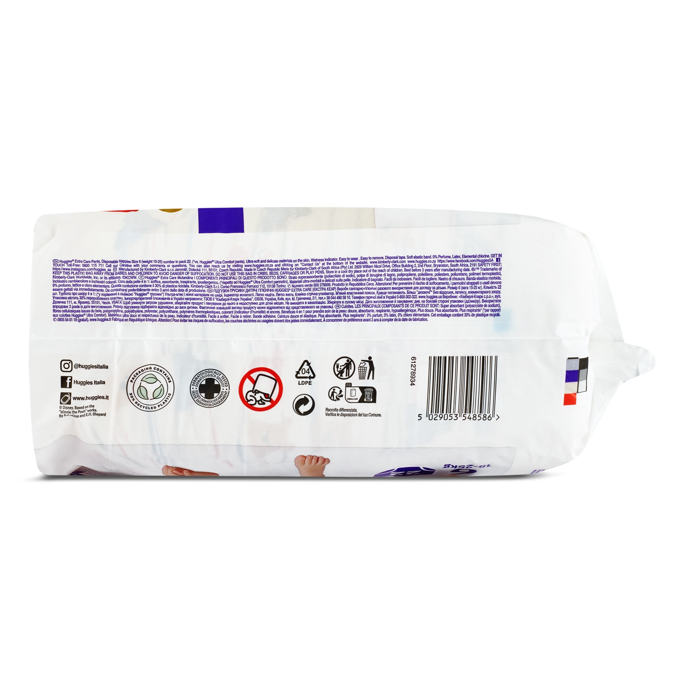 Pañales pants 15-25 kg talla 6 Huggies Extra Care 22 unidades